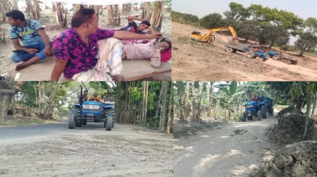 কিসের রাত! দিনেই চলছে অবৈধ পুকুর খনন, চলছে মাটি বিক্রি, নষ্ট হচ্ছে রাস্তা, দেখার যেন কেউ নেই