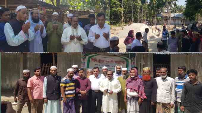 পুঠিয়ায় ছিদ্দিকীয়া নূরানী মাদরাসার ভিত্তি ঢালাই কাজের উদ্বোধন