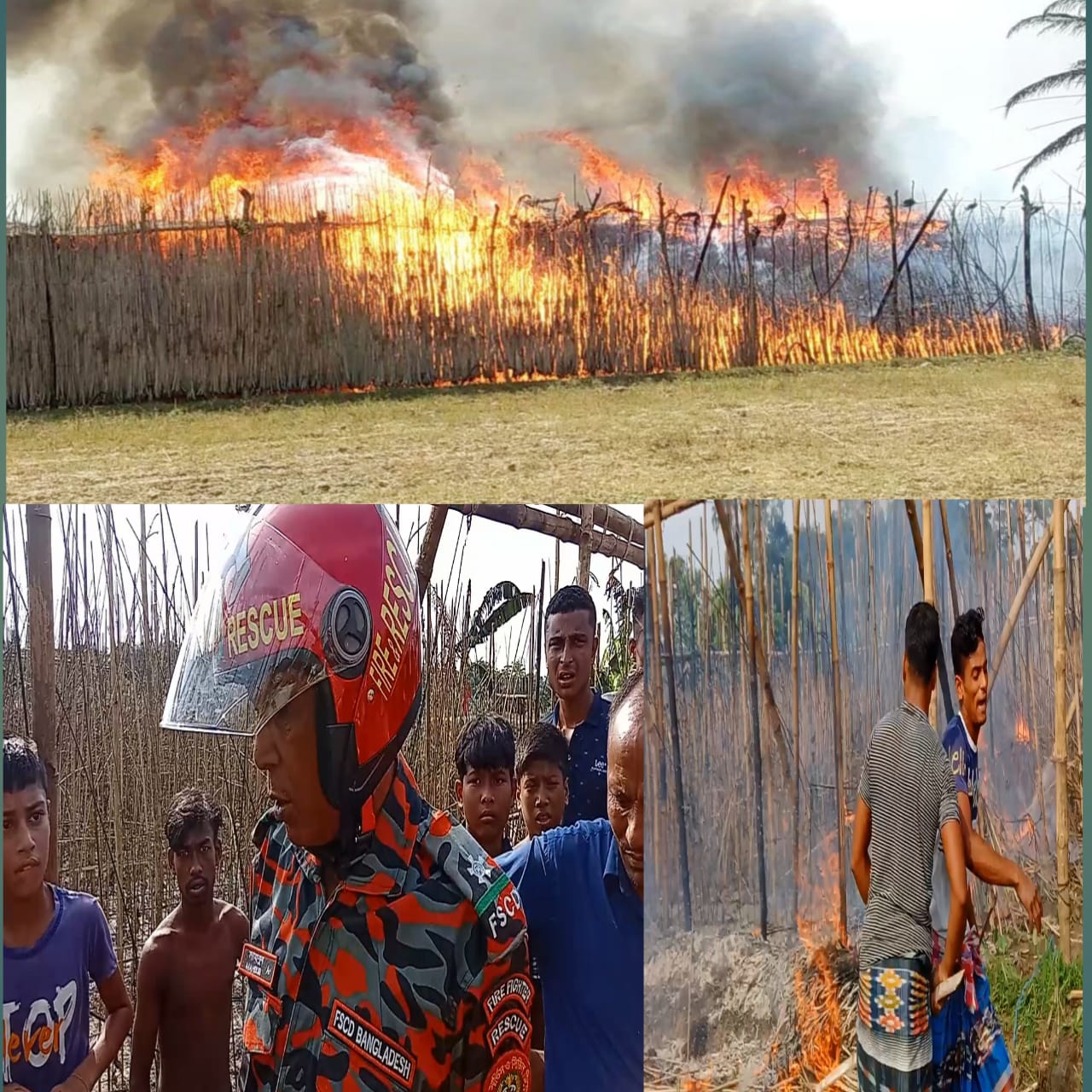 আবারো রাজশাহীর দুর্গাপুরের আলিপুরে পান বরজে আগুন