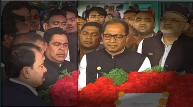 শপথের পর ধানমন্ডিতে বঙ্গবন্ধুর প্রতিকৃতিতে শ্রদ্ধা নিবেদন করলেন এমপি দারা