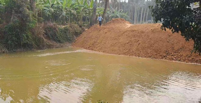 পবায় চলছে পুকুর ভরাট